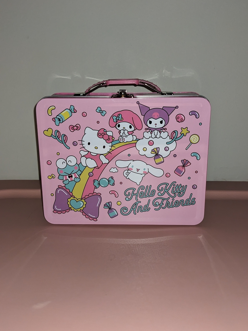 Hello Kitty And Friends Pink Tin Carry Case for Kids